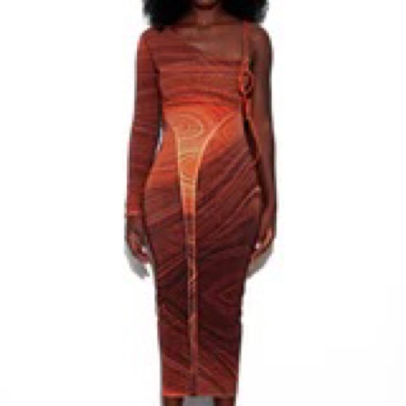 Bbx Brand Sahara Orbit Asymmetric Mesh Maxi